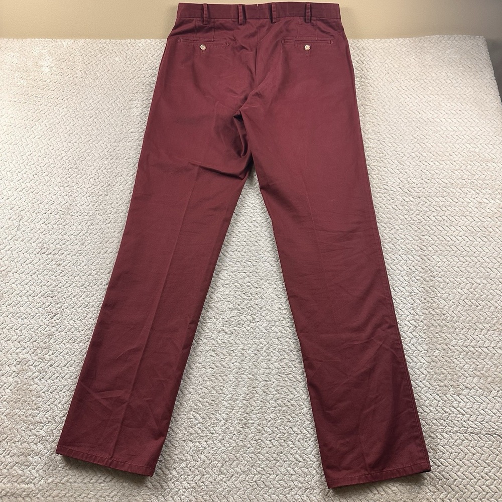 Peter Millar Dress Pants Men's 36x36 Pima Cotton Maroon Chino Office luxury golf - Picture 2 of 15
